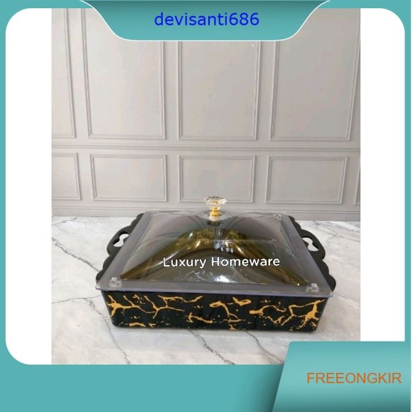 Tempat Wadah Kue Persegi Fiorenza Marbel