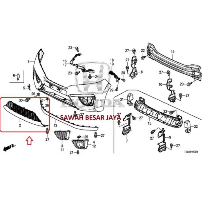 Lower Gril Grill Ram Jaring Sarang Tawon Bumper Depan Jazz S RS GK5 BERKUALITAS