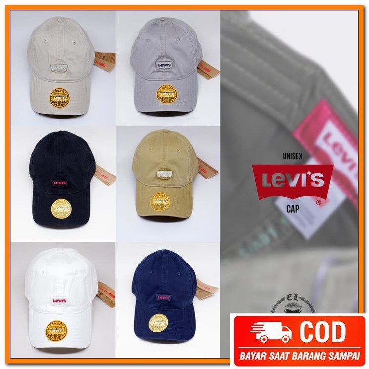 Topi Pria Distro Cowok Keren Dewasa Baseball Import Branded Olah  ZV792 Topi Levis Batwing Logo Base