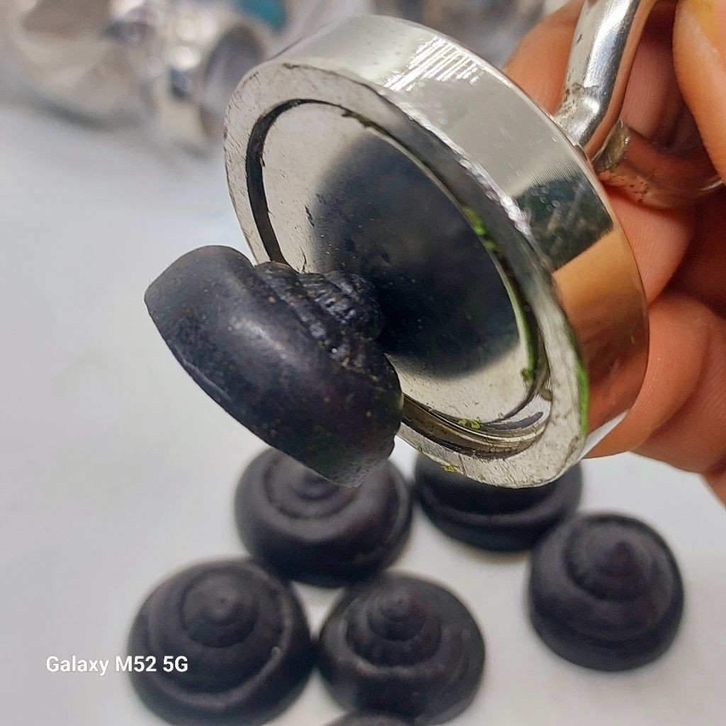 Lostune batu badar besi motif keong buntet nempel magnet kuat Batu akik