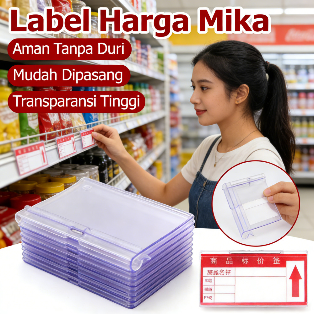 Tag Holder Price Tag Mika Minimarket Label PVC Plastik 30PCS Label