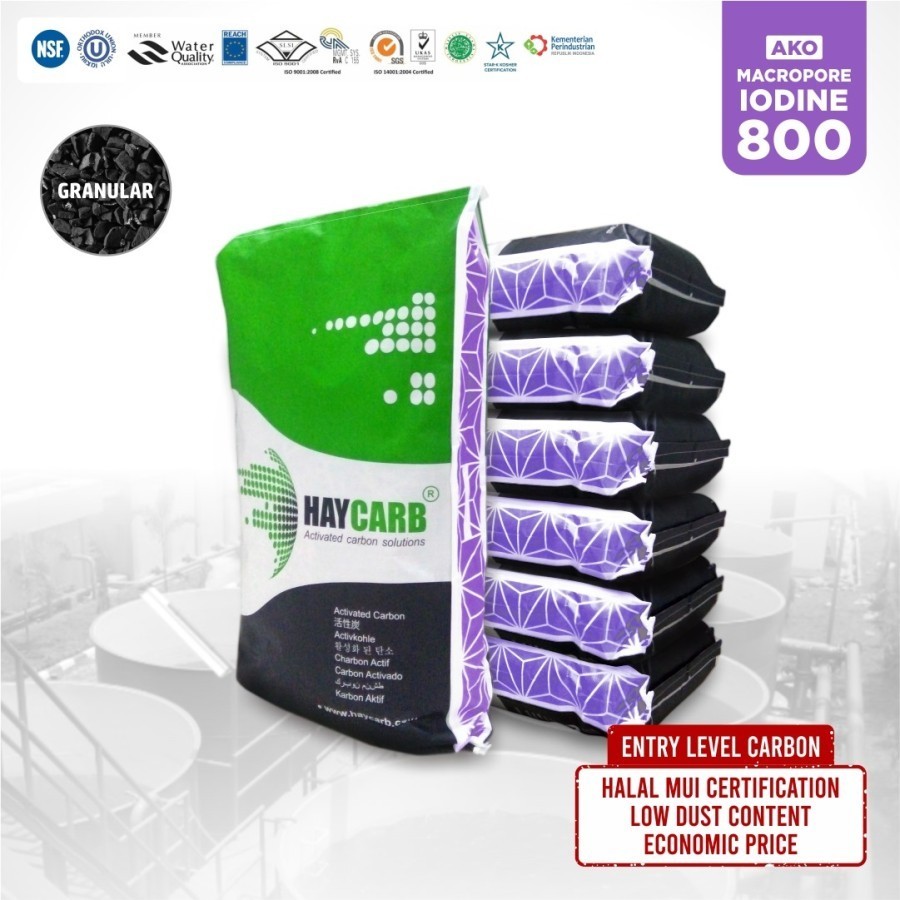 Haycarb activated carbon Iodine 800 AKO Macropore @25kg