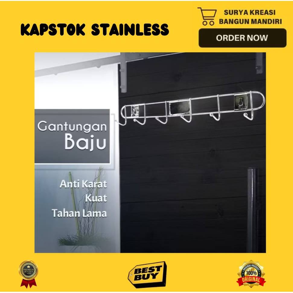 KAPSTOK STAINLESS - GANTUNGAN BAJU STAINLESS - GANTUNGAN BAJU STAINLESS - KAPSTOK ANTI KARAT - GANTU