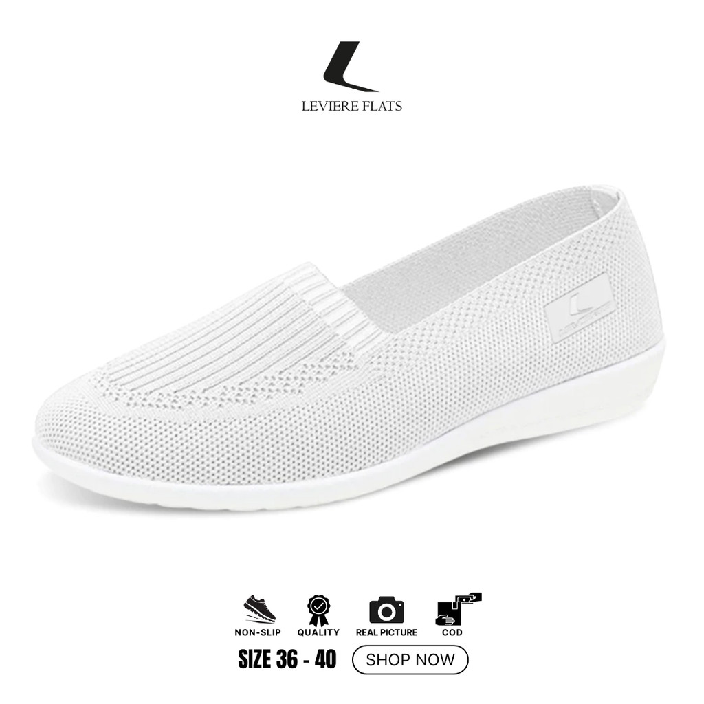 LVRFlats Eunji Sepatu Slip On Wanita Rajut Sepatu Wanita Tanpa Tali Sepatu Wanita Sport LV0175