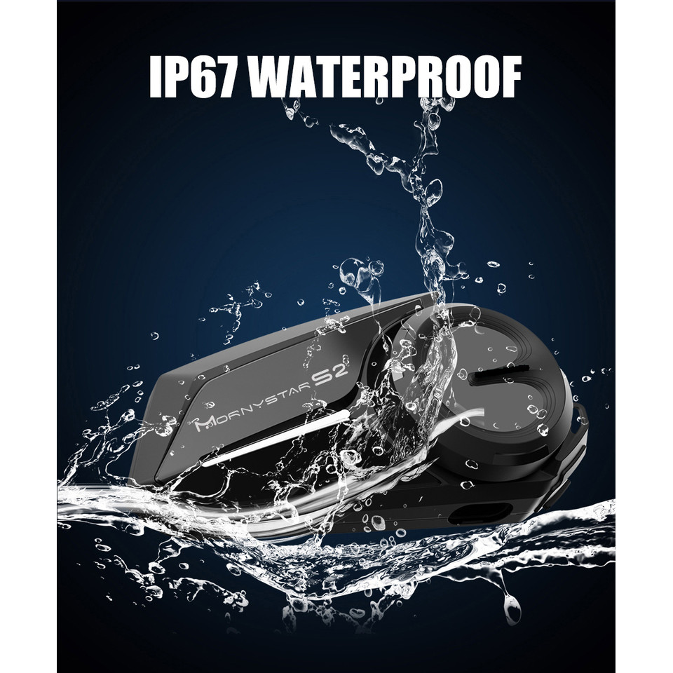 Mornystar S2 2PCS 1200M Intercom Hi-Fi Motorcycle Intercom Interphone bt interphone bluetooth motorc