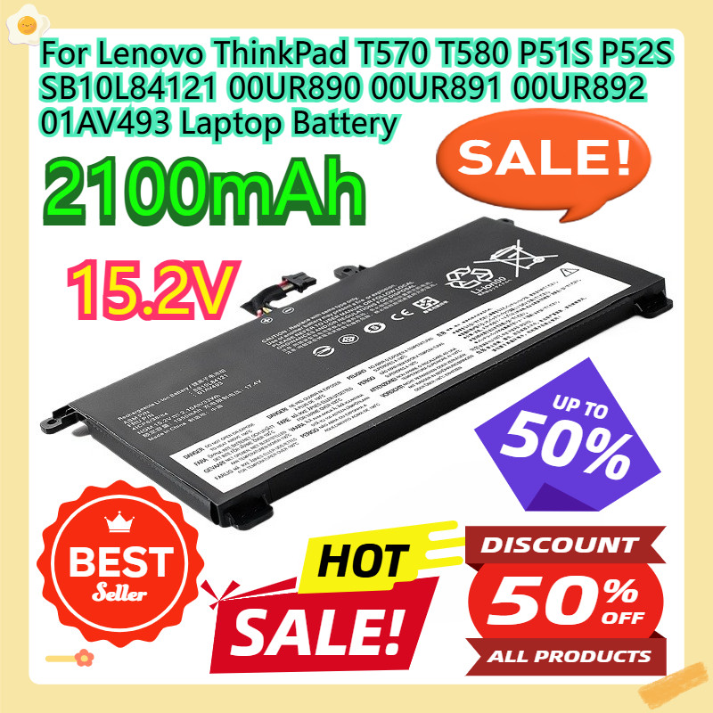 For Lenovo ThinkPad T570 T580 P51S P52S SB10L84121 00UR890 00UR891 00UR892 01AV493 Laptop Battery
