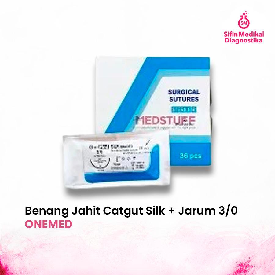Benang Jahit Catgut Silk + Jarum 3/0