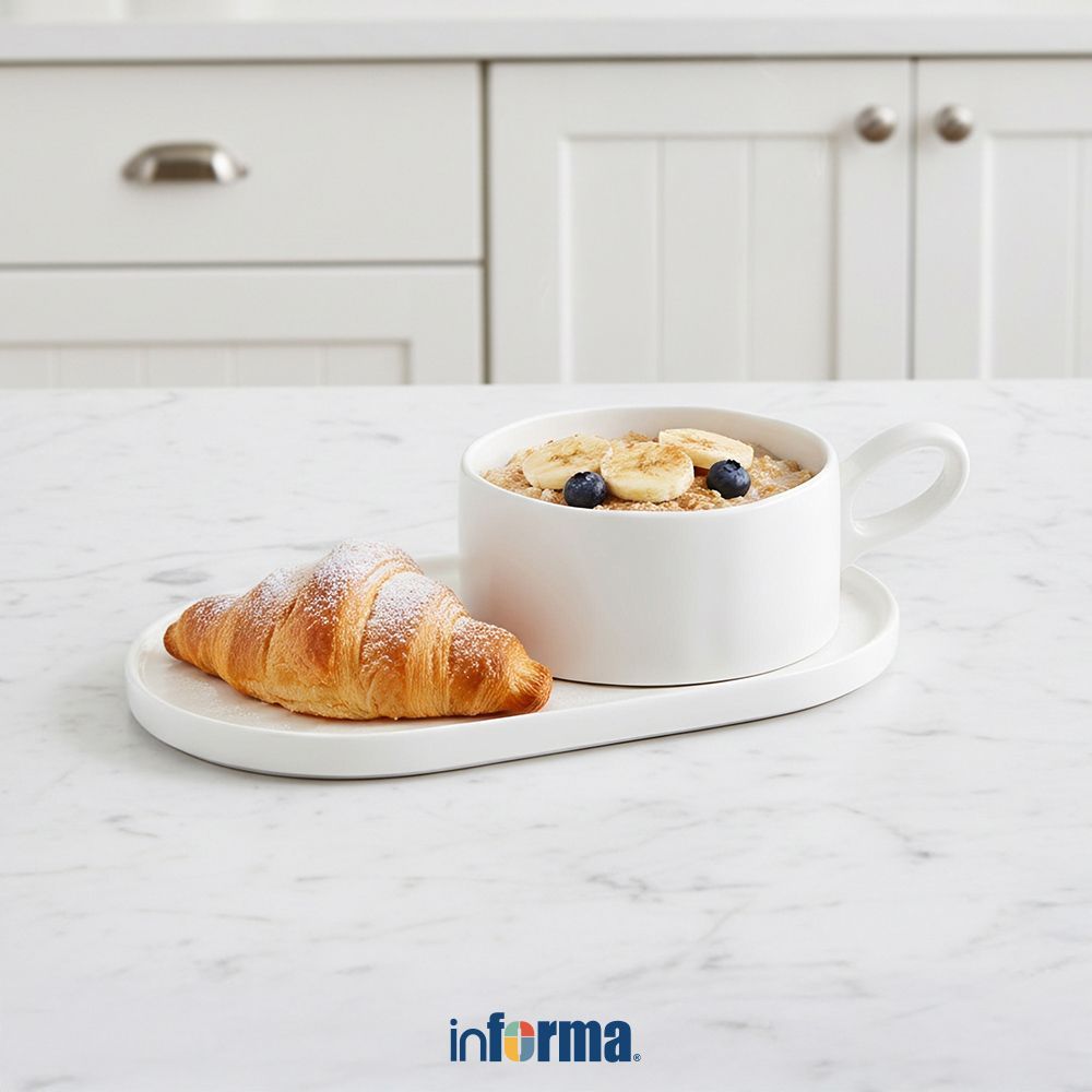 Informa Appetite 550 ml Set 2 pcs Chloe Mangkuk - Putih Mangkok Makanan Food Grade Wadah Hidangan Bo