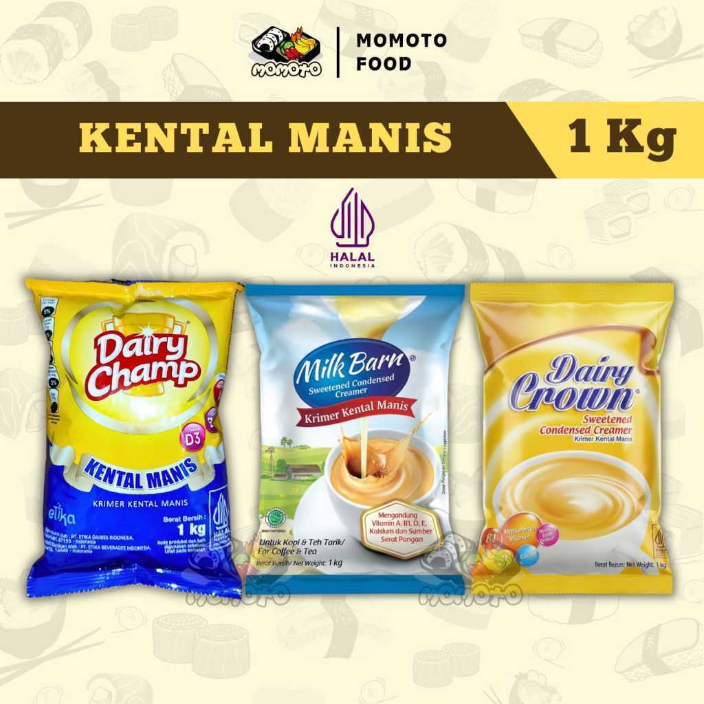 Dairy Champ / Dairy Crown / Milk Barn Kental Manis Halal 1 kg Susu Kental Manis Krimer Kental Manis 
