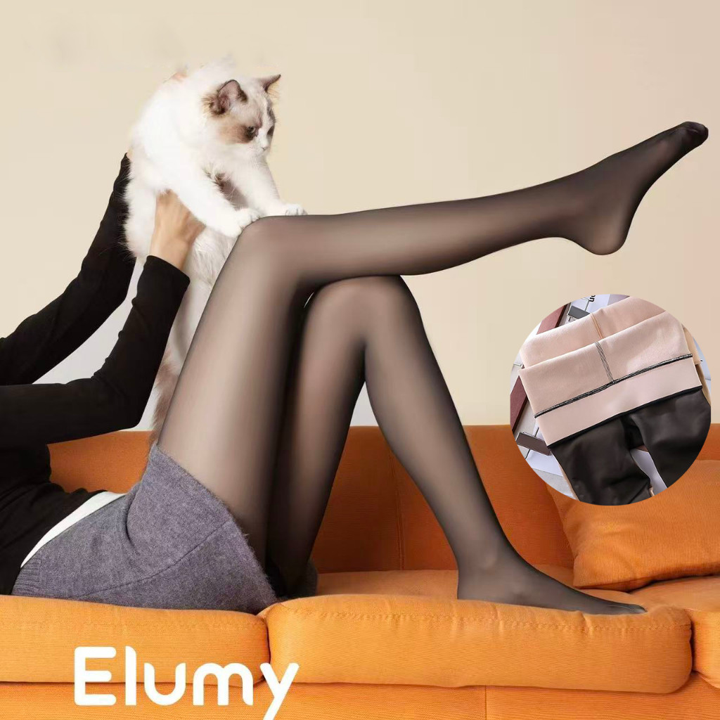 YONA.ID Legging Tregging Stocking  Wanita baru thermal tebal seksi hitam abu Telanjang