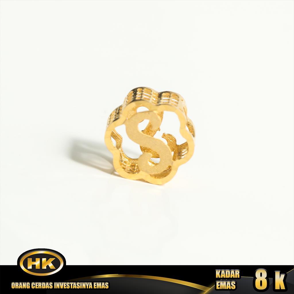 Liontin Emas 8K - HURUF S - HKGOLD