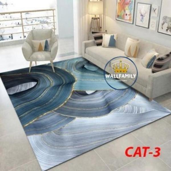 HL0599 Karpet Lantai Polyester 200 x 150 cm Karpet Besar Karpet Rumah Karpet Motif Marble Estetik Ka