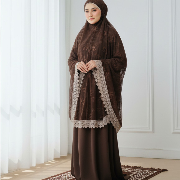 Mukena hari raya / Mukena Dewasa Sutra Velvet Brokat Gliter Mewah Renda Ziper