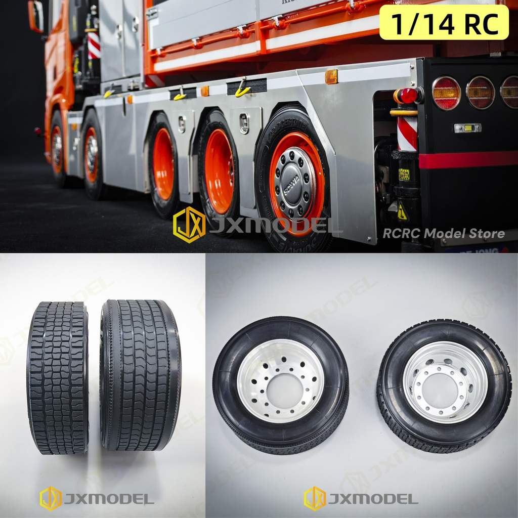 2 PCS JXMODEL RC Truck Tire High Quality Rubber Tires Tyres For Tamiya 1/14 RC Tactor Tipper Truck -