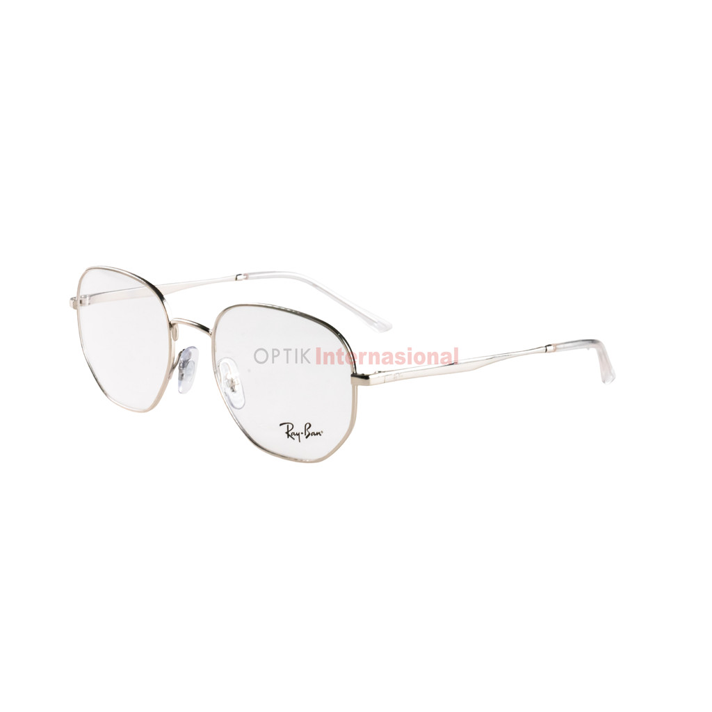 RAYBAN RB3682V C2501 Kacamata Frame Metal Hexagonal Silver Original