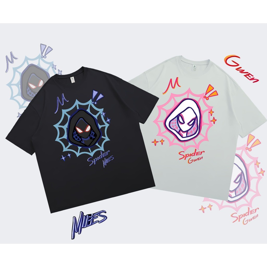 Kaos Couple Spider Gwen & Miles Z3 DEWASA | Couple Spiderman | Tshirt Couple | kaos couple pasangan 