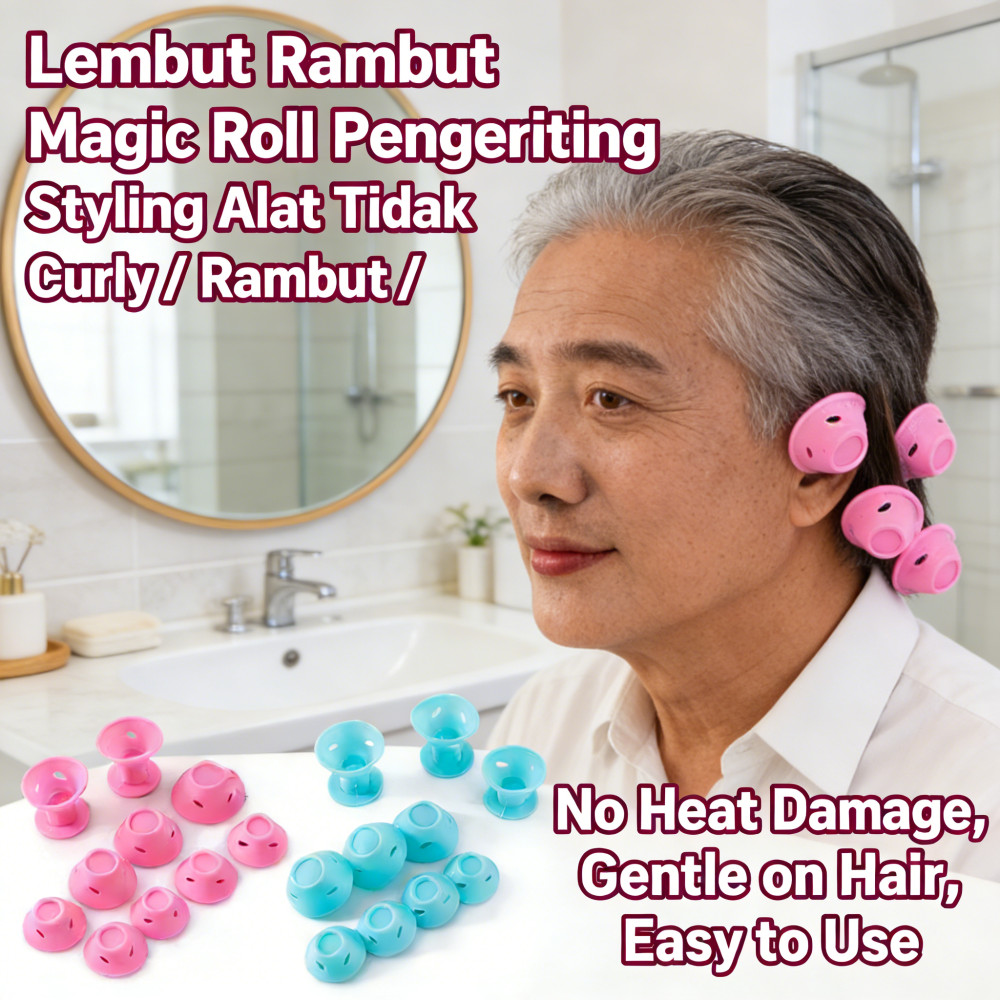 Rambut Pengeriting Magic 10Pcs Rol Alat Tidak Panas Lembut Rambut