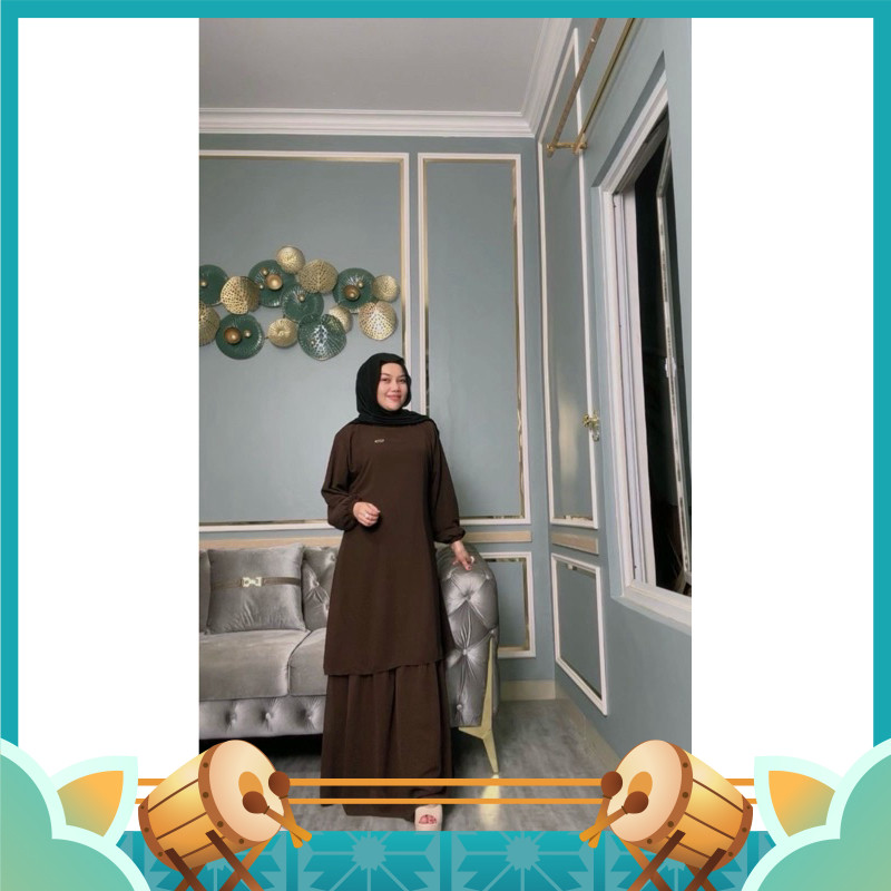 Baju Lebaran Keren Modern Termurah / Gamis Malaysia anggun/melayu ceruty polos