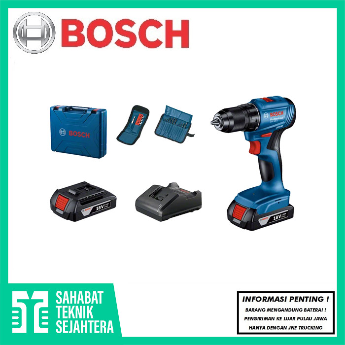 BOSCH GSR 185 Li Mesin Bor Cordless Drill Driver 13mm 18V Brushless Obeng Baterai Batre Tangan Cas T