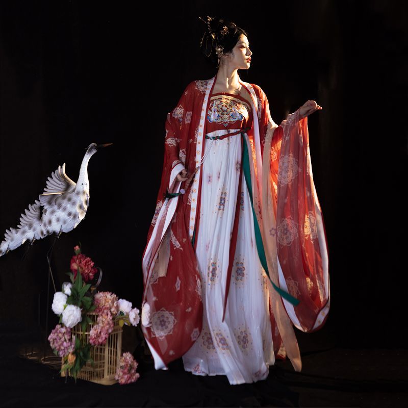 Kemeja lengan besar dan rok buaya Dinasti Tang wanita Hanfu