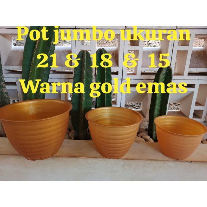 Pot tawon warna gold/pot warna emas/pot bunga/pot tanaman - 15