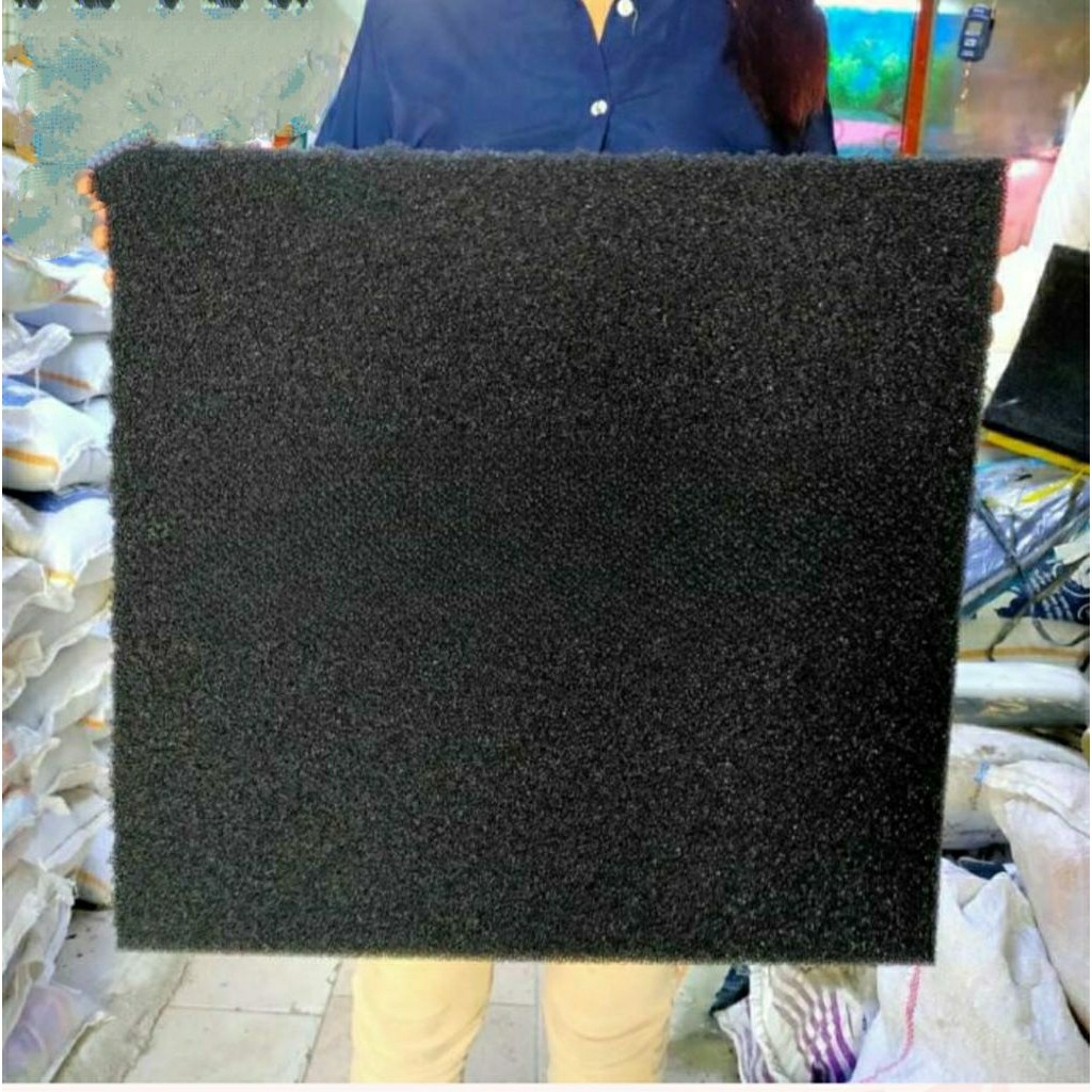 AUPSHOP Biofoam Filter Aquarium Besar 50×50 Tebal 5cm Sponge Busa Biofil Hitam-50×50×5cm