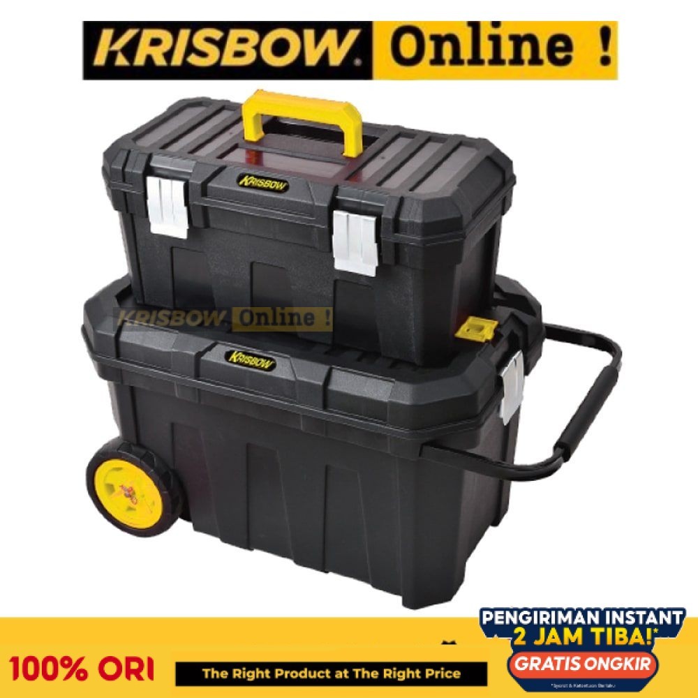 Krisbow Kotak Wadah Box Tempat Toolkit Tool kit Bengkel Organizer Perkakas Toolbox Roller 2In1 - Hit
