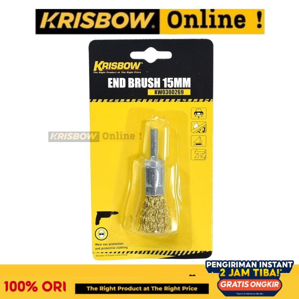 Krisbow Kepala Sikat Kawat End Cup Brush 1.5 cm IRAEB1 Mata Sikat Baja untuk Gerinda Gurinda Grinda 