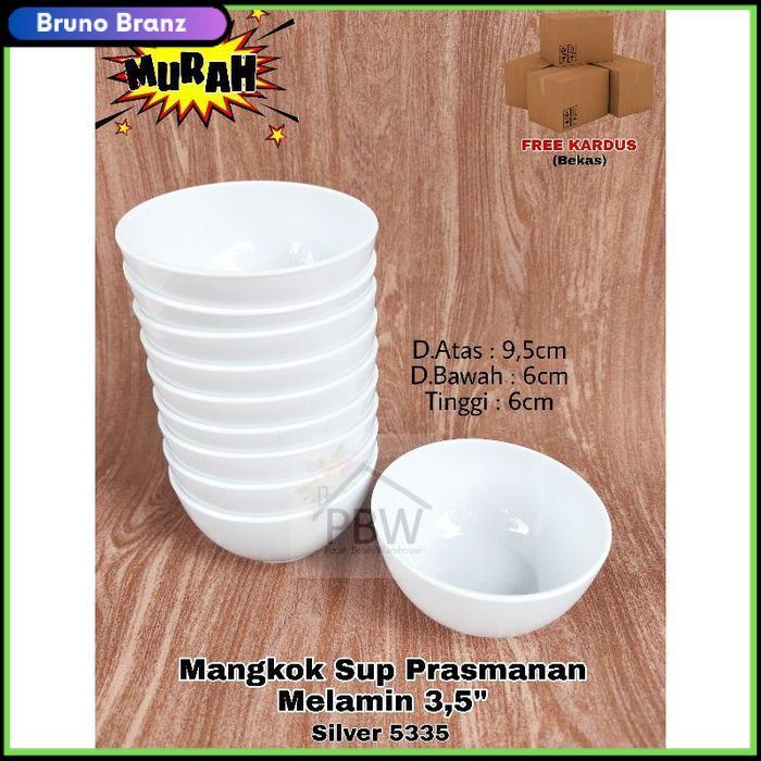 terlaris (LUSINAN) Mangkok Prasmanan Melamine Putih 3,5"/ Mangkok Sup