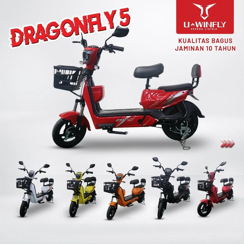 Sepeda Listrik Uwinfly Dragon Fly DF5 New dengan Power Motor 500W Battery 48V 12Ah