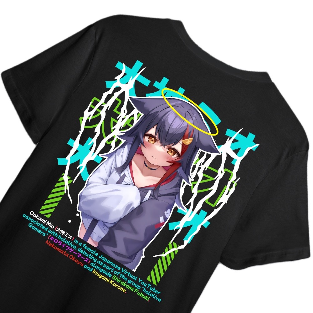 KAOS OOKAMI MIO HOLOLIVE GAMERS -   DESIGN VTUBER OOKAMI MIO HOLOLIVE GAMERS JP