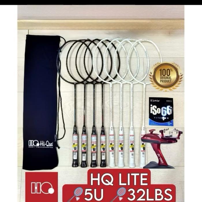 Raket Badminton HIQUA HI-QUA LITE GOLD/CHAMO/BLUE/RED LITE RINGAN 5U - Blue Lite, Raket + Grip