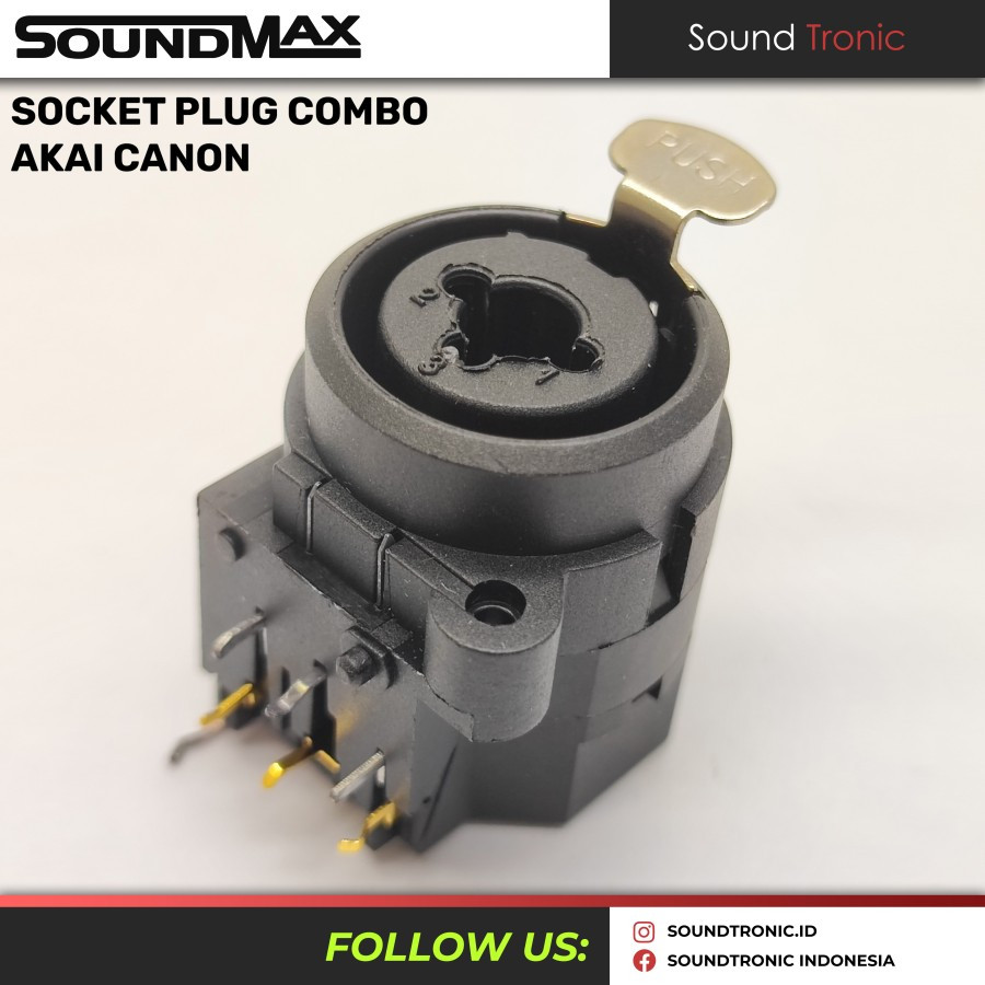 SOUNDMAX Socket Canon XLR dan Akai Female COMBO Double Plat Gold