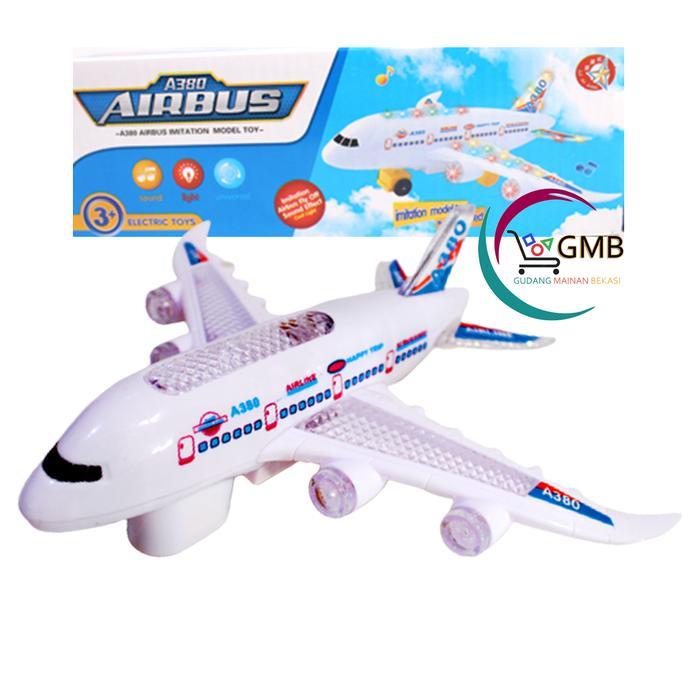 MAINAN ANAK PESAWAT AIRBUS A380 ADA LAMPU YANG MENYALA MAINAN ANAK LAKI LAKI PESAWAT - Pesawat Airbu