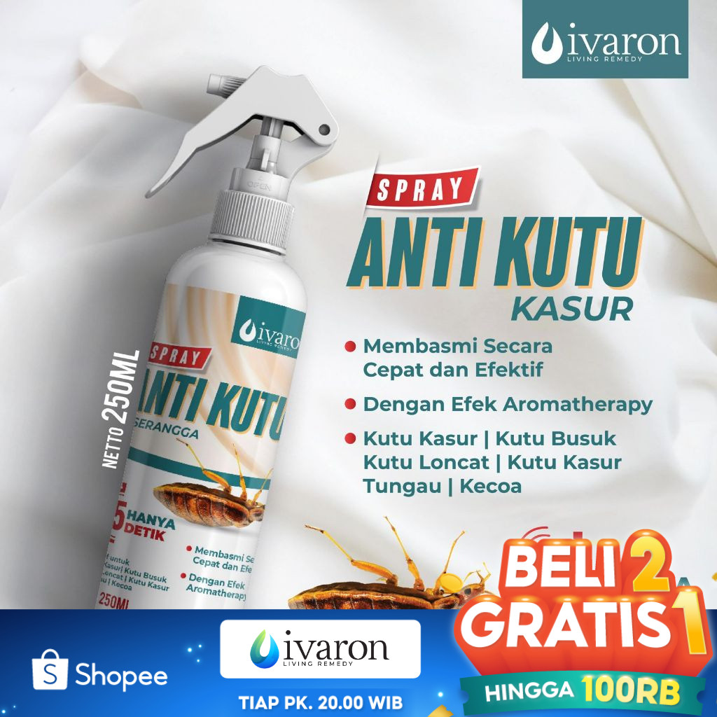 IVARON Pembasmi Kutu Kasur Obat Anti Kutu Semprotan Pembasmi Tungau Obat Kutu Busuk - 250ml