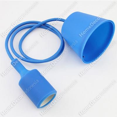 Kabel Fitting Gantung Lampu Bohlam Edison Silikon Karet Warna Biru