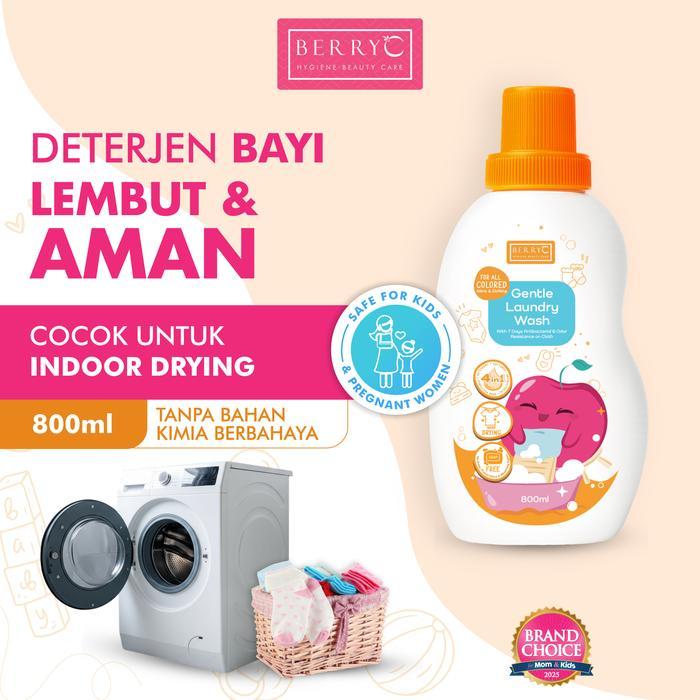 BerryC Baby Gentle Laundry Wash 800G - Natural Laundry Detergent - Tanpa SLS/SLES Deterjen Baju Bayi