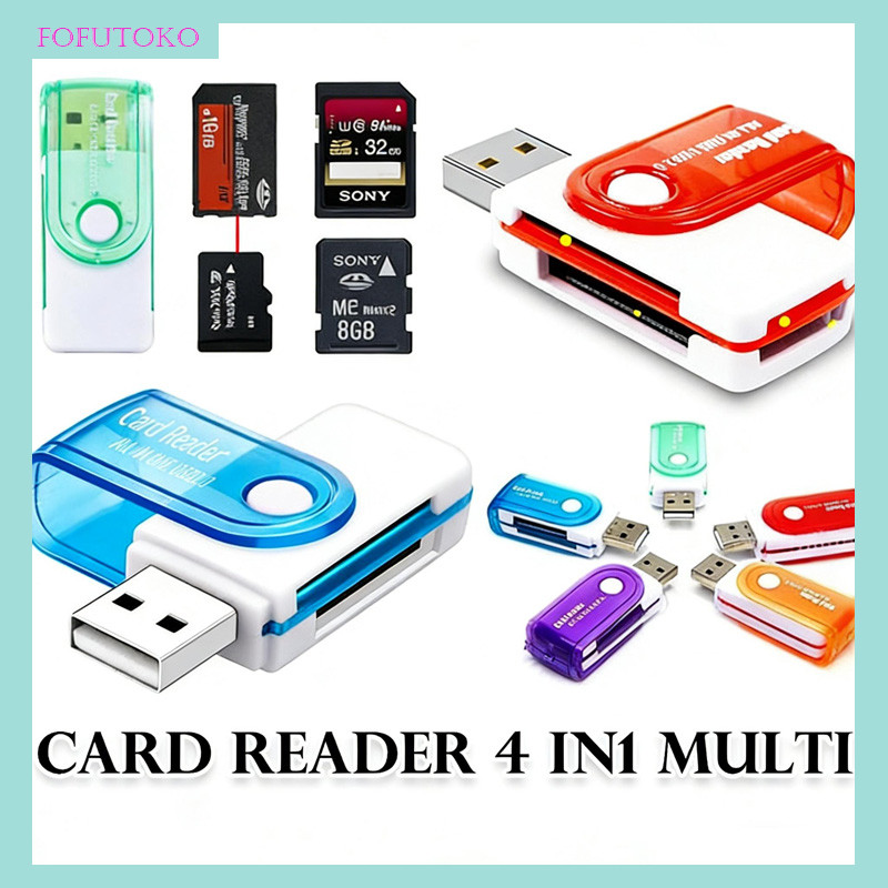 4 PCS Card Reader All In One / Baca Semua Kartun Memori / Untuk Hp & Komputer / Cardreader 4In1 Mult