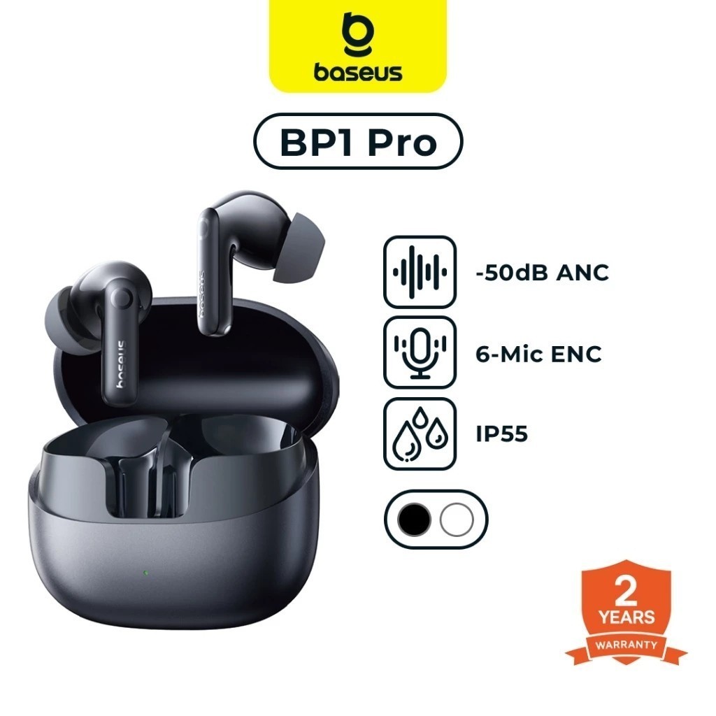 Baseus BP1 Pro TWS ANC Hi-Res LDAC -50dB 6 Mic ENC with IP55 & 55H Earbud Earphone Bluetooth 6.0