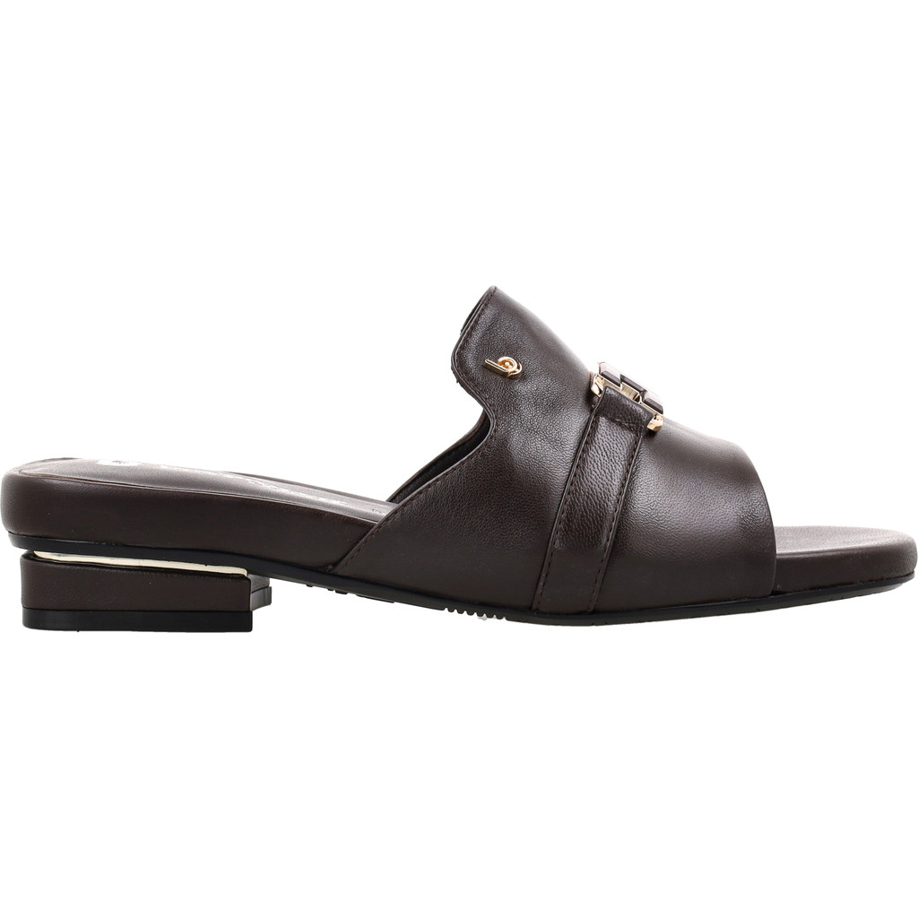 Bocorocco Sienna 08 Sandal Slop Wanita Kulit Asli Coklat Tua