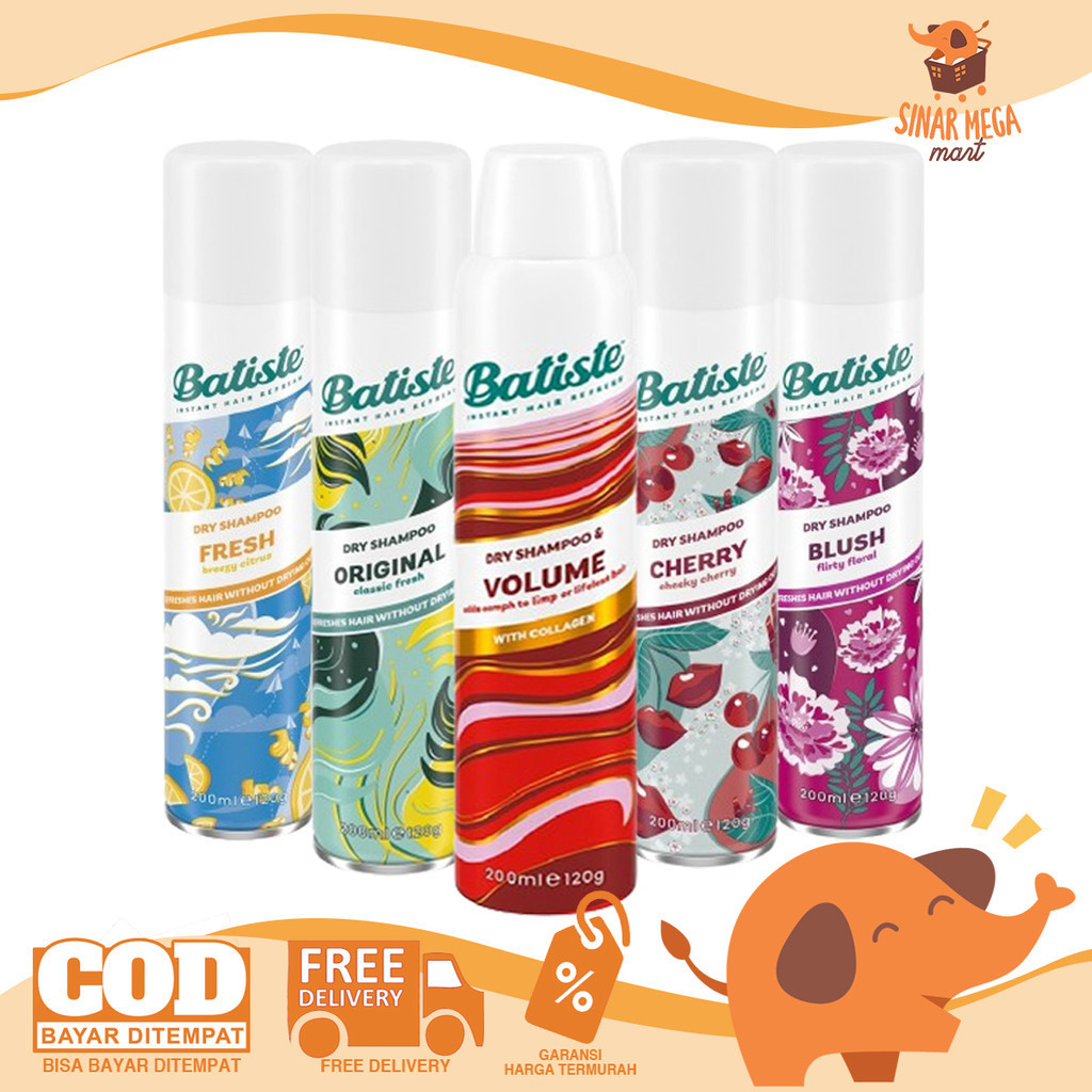 BATISTE Dry Shampoo 200ml Shampo Spray Kering Tanpa Bilas