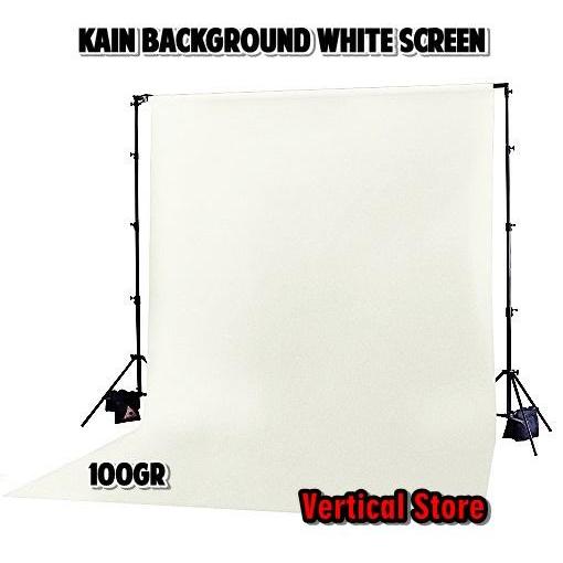 Kain Background White Screen / Backdrop Studio Dekorasi Putih 100gr - Kain Saja