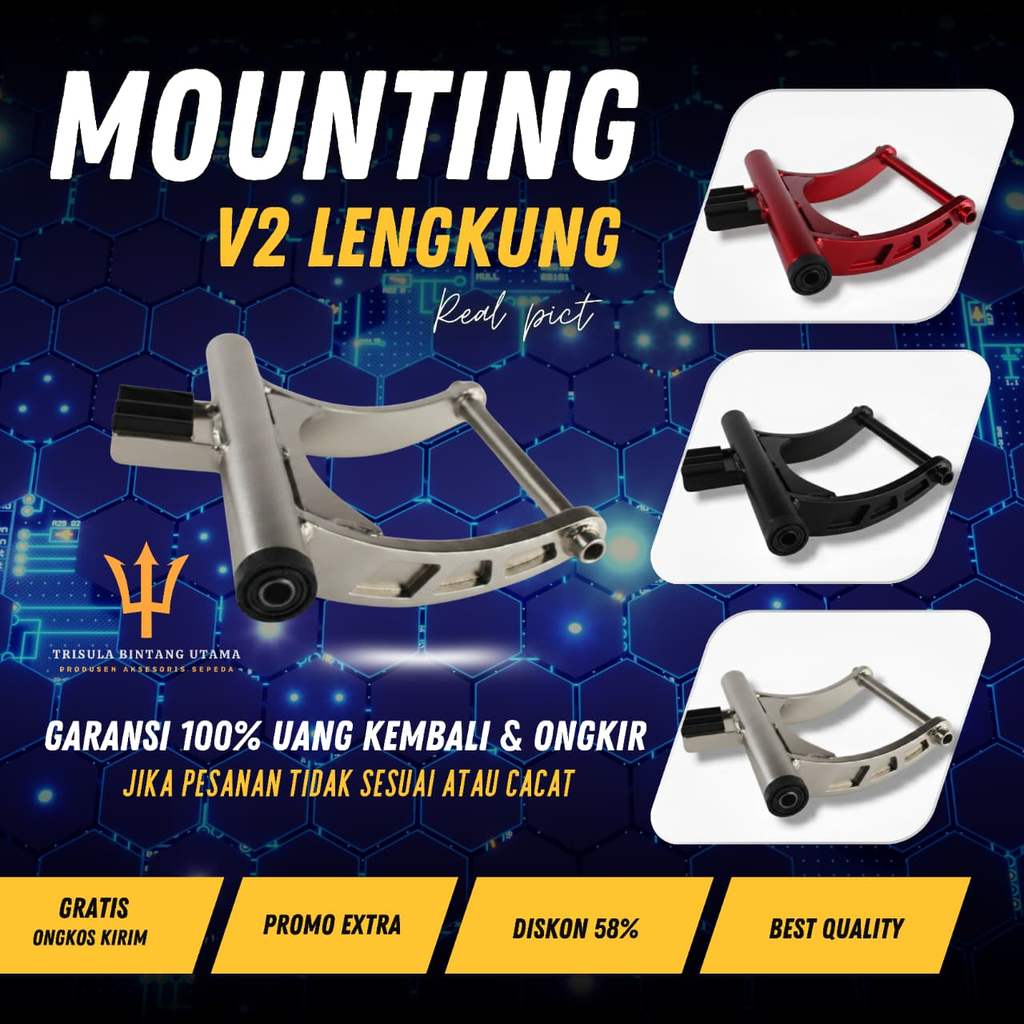 ENGINE MOUNTING MONTING  BEAT SCOOPY FI ESP POP KARBU 3CM 4CM 5CM 6CM 7CM