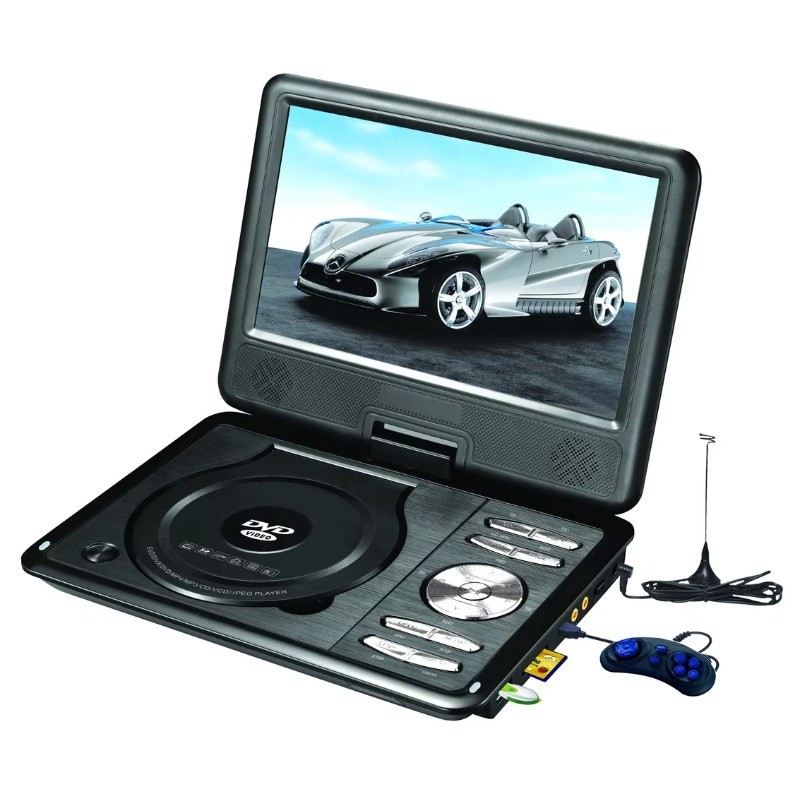 9 Inch Screen Rechargeable Battery TV USB Portable EVD DVD Player