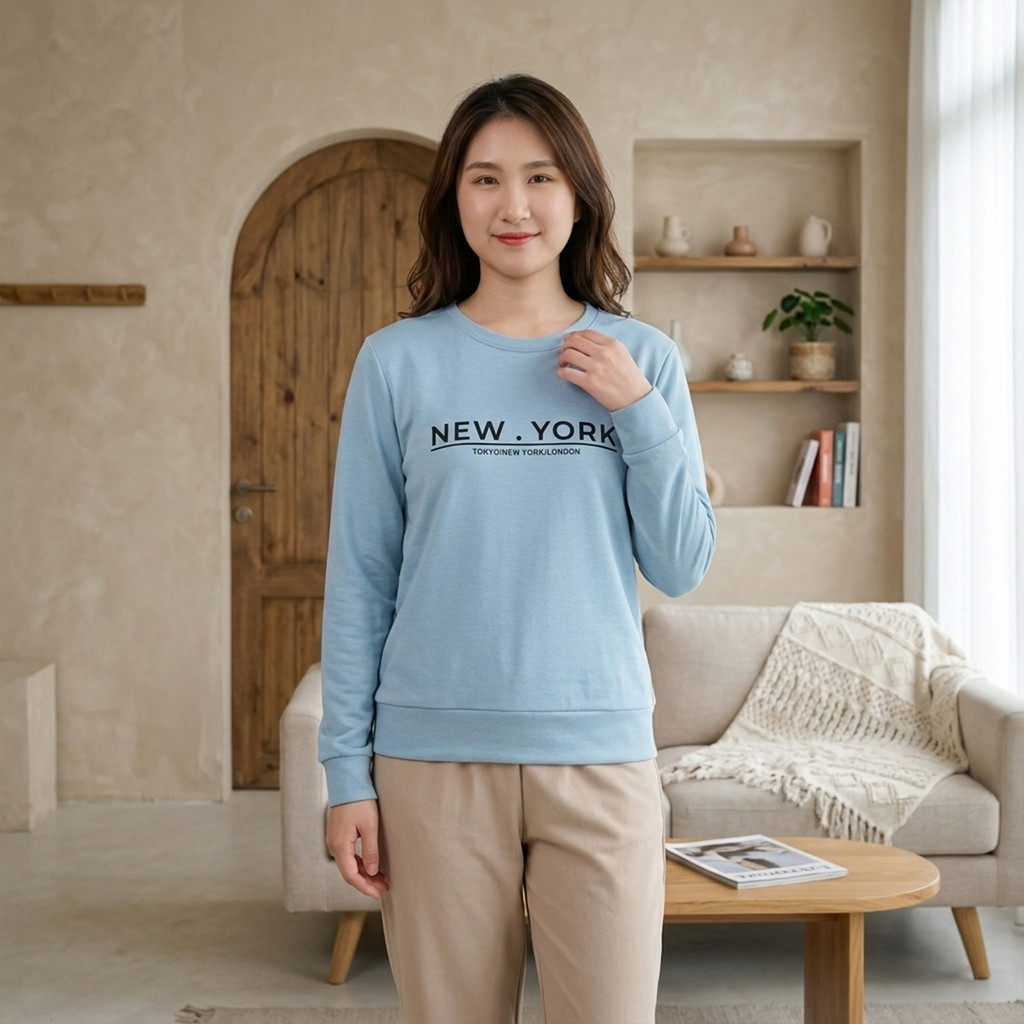 RILLEY - Sweater New York | Sweater Cewek | Switer Sweeter Kaos Lengan Panjang