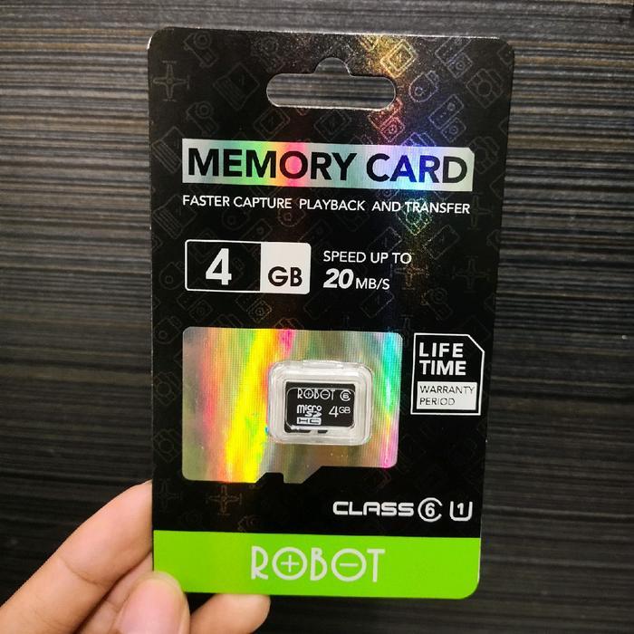 ROBOT memory card / MMC 4gb 8gb 16gb 32gb ORIGINAL 100% TF WITH PACK MEMORI MEMORY - MMC 4GB