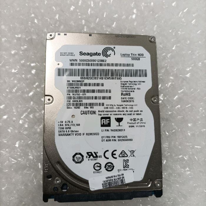 Hardisk Laptop 500 GB Merk Seagate Thin HDD model Slim tipis Rpm 7200