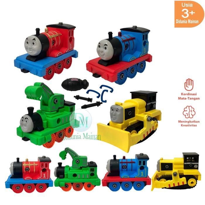 Mainan Edukasi Bongkar Pasang kereta api anak cowo cewek Toys DIY Train Set Plastik - DIY THOMAS TRA