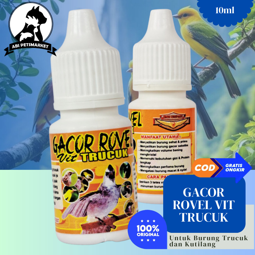 Vit Gacor Rovel Trucuk Penggacor Burung Cucak Ijo Pleci Kutilang Biar Gacor Stamina Meningkat