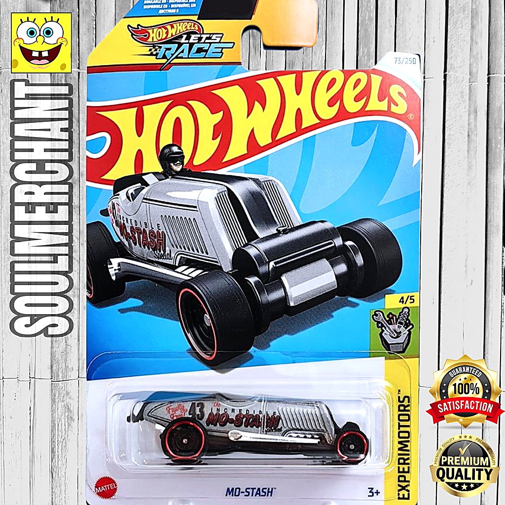 Hot Wheels Mo Stash Silver Diecast Mobil Hotrod Kumis